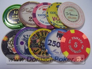 Poker etony - ukzkov sada 10-ti druh keramickch a perleovch eton
