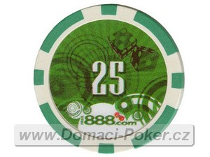 Poker etony 888 - Hodnota 25 - zelen
