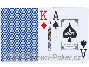 Plastov karty na poker Bird 888 100% Plast - modr