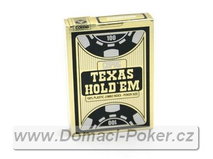 Plastov karty Copag 100% Plast - texas Holdem Poker - ern/zlat