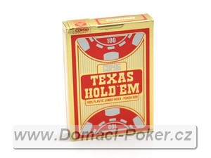 Plastov karty Copag 100% Plast - texas Holdem Poker - erven/zlat