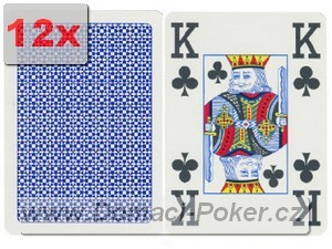 Plastov karty Copag - modr, jumbo, 4-indexy - 12pk