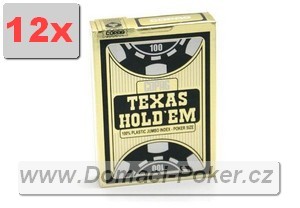 Plastov karty Copag - texas Holdem Poker - ern/zlat - 12pk