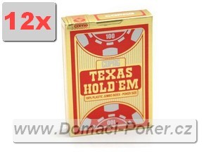 Plastov karty Copag - texas Holdem Poker - erven/zlat - 12pk