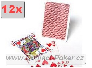 Plastov karty Copag - normal 4-indexy erven - 12pk