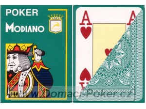 Modiano 100% Plast Poker Cristallo Jumbo Index - zelen