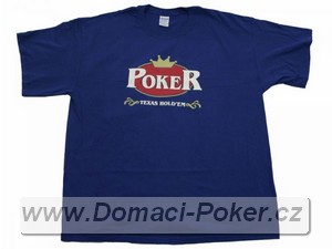 Modr triko texas Holdem Poker - S