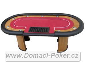 Pokerov stl - Nevada 4 ovl s dealerem - erven