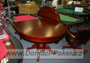 Pokerov stl - ovl + devn obloen - erven
