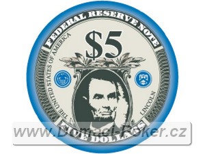 US Bankovky 10,5 gr. - hodnota 5$ modr