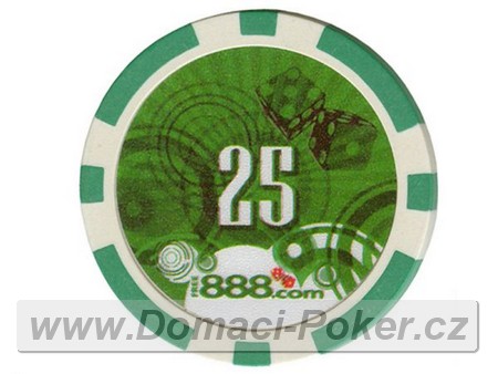 Poker etony 888 - Hodnota 25 - zelen