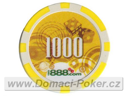 Poker etony 888 - Hodnota 1000 - lut