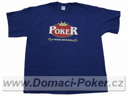 Modr triko texas Holdem Poker - L