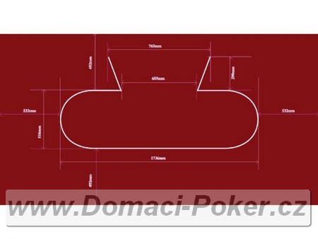 Profesionln pltno na pokerov stoly - modr vlna 250 x 150 cm