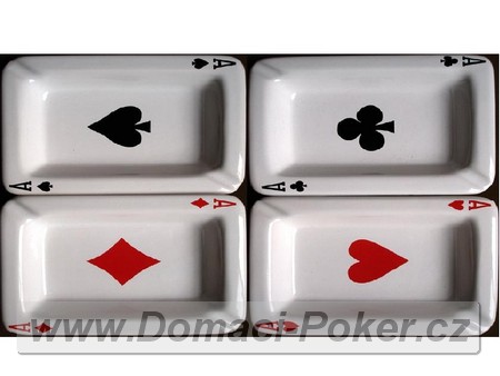 Sada 4 popelnk s pokerovou tmatikou 3+1 zdarma