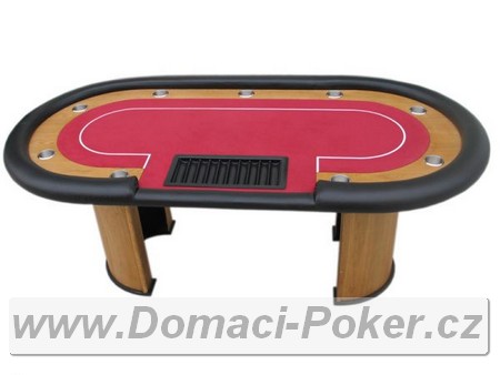 Pokerov stl - Nevada 4 ovl s dealerem - erven