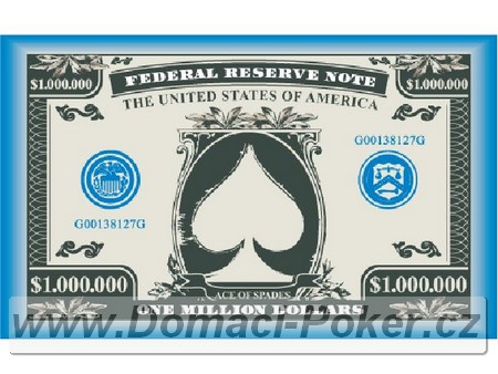 US Bankovky - Plaketa hodnoty 1000.000$ modr